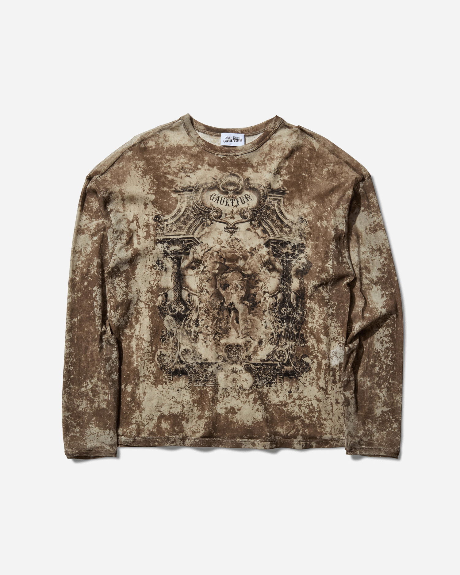 T-shirt Jean Paul Gaultier Oversized Medallion Graphic Longsleeve Top Brun | 2503WTO340M006 P6965, 1