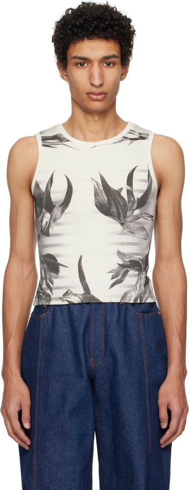 Tanktop Jean Paul Gaultier Jean Paul Gaultier Flower Body Morphing Tank Top Hvid | 25/33-F-DB049-J579-010200, 0