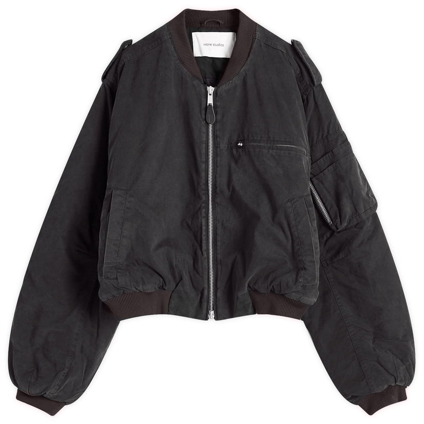 Bomberjakke Entire Studios A-4 Bomber Jacket Sort | ES2452IR