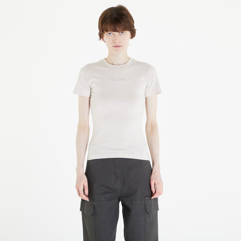 T-shirt DAILY PAPER Logotype Fitted Short Sleeve T-Shirt Beige | 2412023