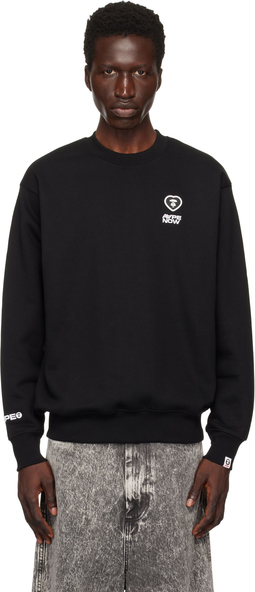 Sweater AAPE by A Bathing Ape AAPE by A Bathing Ape 'AAPE Now' Sweatshirt Sort | AAPSWMB321XXNBKX