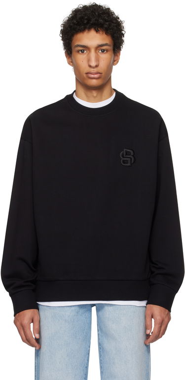 Sweater BOSS Mercerized Cotton Sweatshirt Sort | 50533075, 0