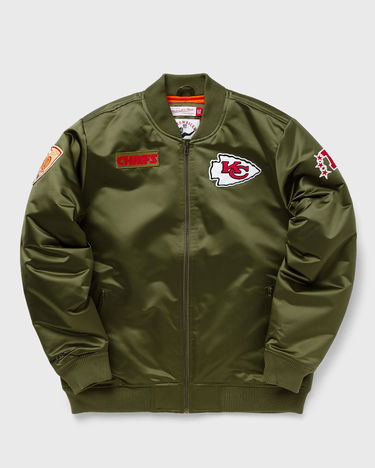Bomberjakke Mitchell & Ness NFL SATIN BOMBER JACKET KANSAS CITY CHIEFS Grøn | OJZP5927-KCCYYPPPOLIV, 0