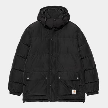 Puffer jakke Carhartt WIP Brent Padded Hooded Jacket with Pockets Sort | I035361_48, 0