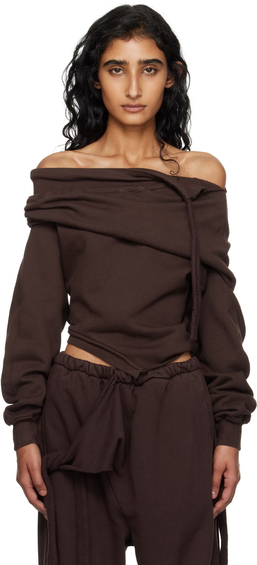 Sweater Ottolinger Ottolinger Off-Shoulder Slouchy Sweater Brun | 115-104615-01