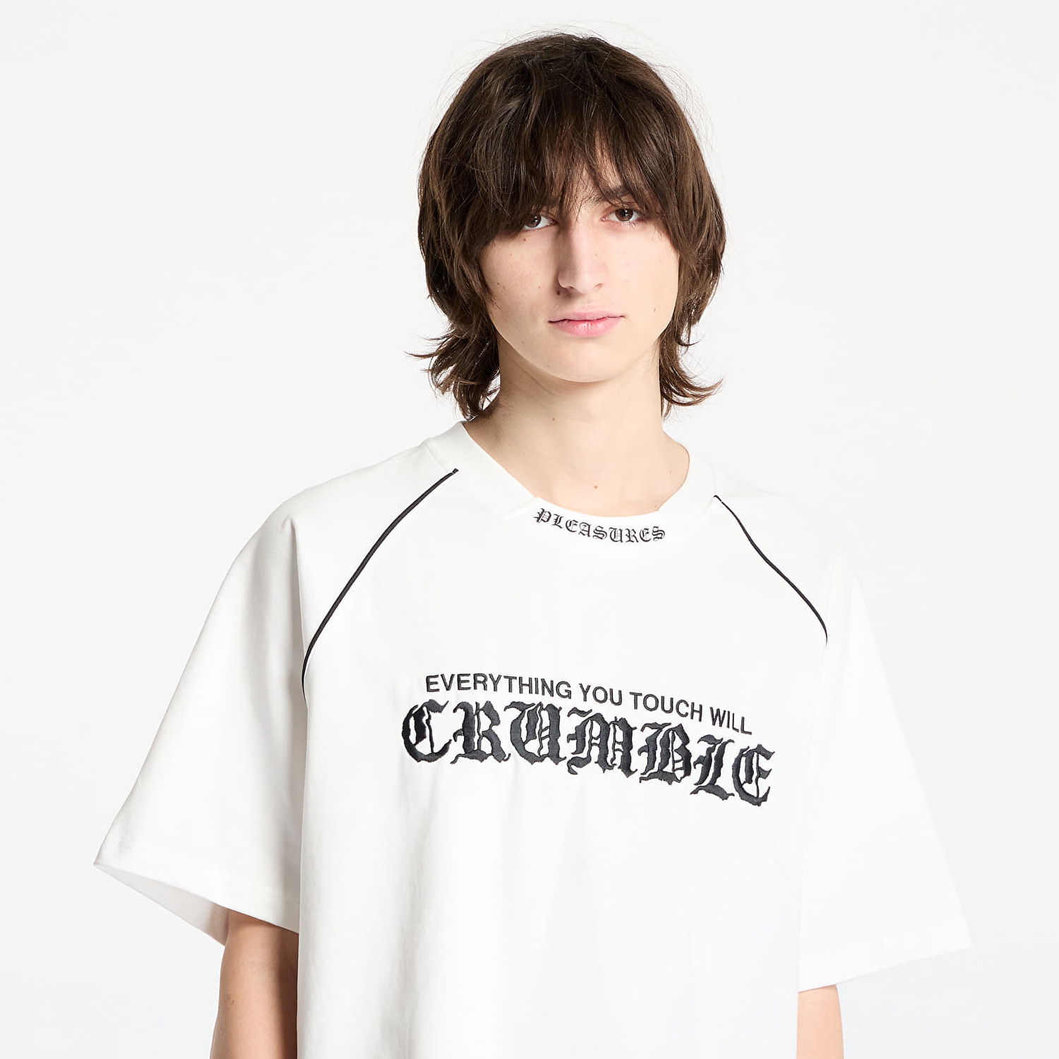 T-shirt Pleasures PLEASURES Crumble Heavyweight Raglan T-Shirt Hvid | P25SP026 WHITE, 1