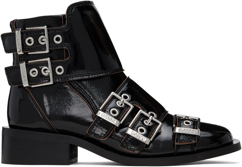 Tøj GANNI GANNI Feminine Buckle Boots Sort | S2811