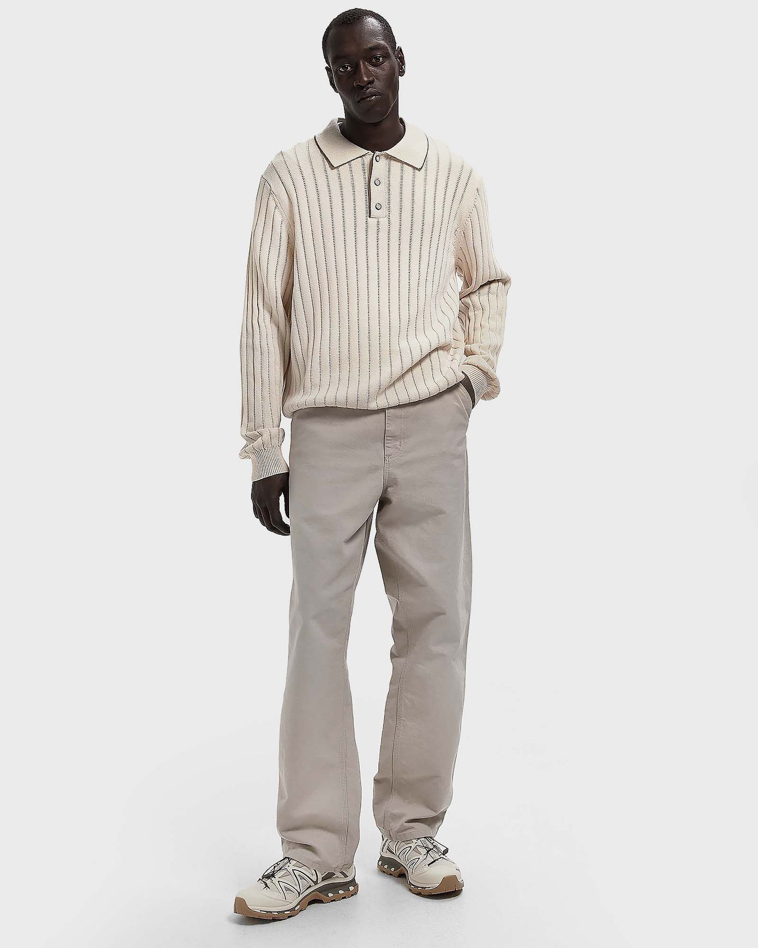 Sweater Les Deux Bogart Rugby Polo Knit Sweater Beige | 1000563-215, 1