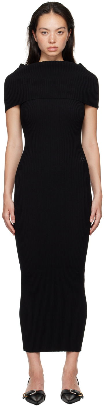 Kjole Courrèges Twist Maxi Dress Sort | 324MRO469FI0001