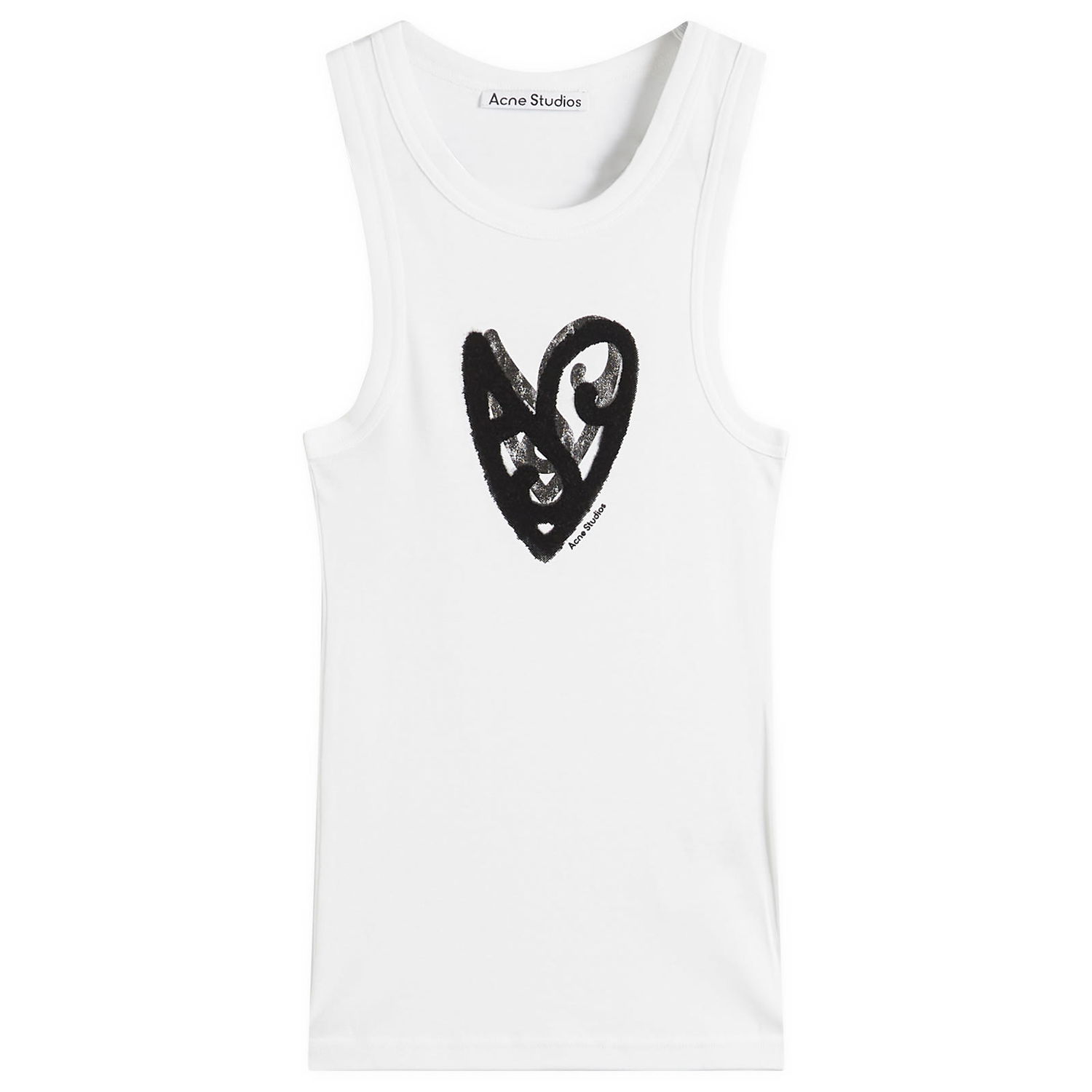 Tanktop Acne Studios Women's Sleeveless T-Shirt with AS Heart Print Hvid | CL0358-183, 1