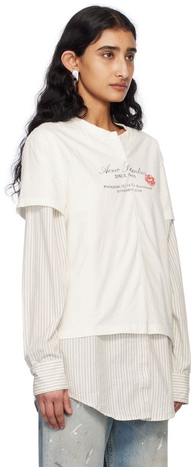 T-shirt Acne Studios Acne Studios Layered T-Shirt Hvid | AC0730-, 1