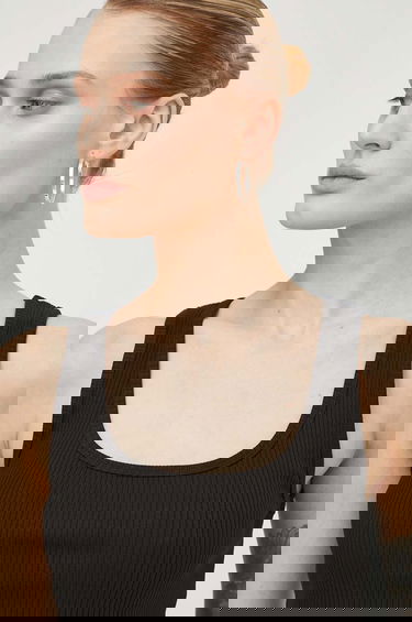 Tanktop Samsoe Samsoe Samsoe Samsoe SAAMANZA Ribbed Square Neck Tank Top Sort | F10000006, 3