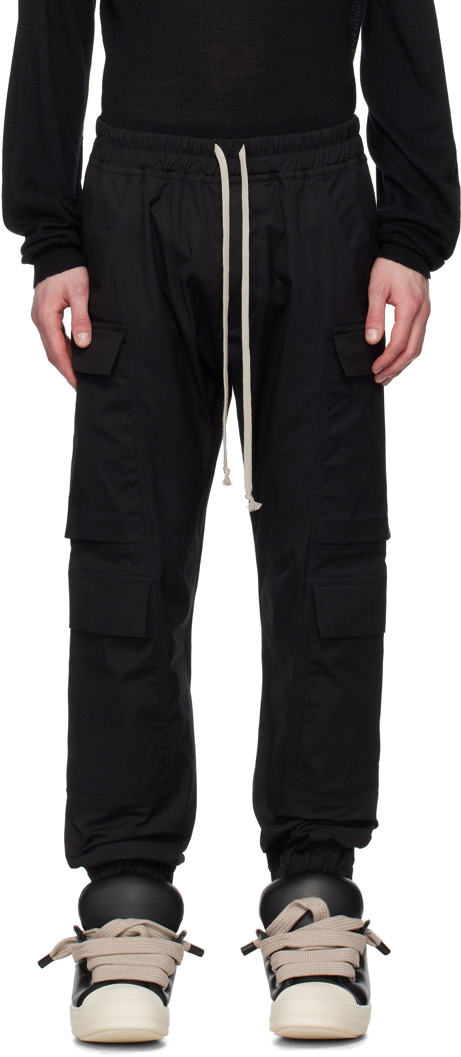 Cargo bukser Rick Owens Rick Owens Hollywood Mastodon Megacargo Pants Sort | RU01E5337 TE, 0
