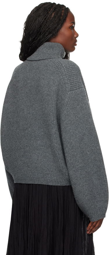 Sweater TOTEME TOTEME Ribbed Turtleneck Sweater Grå | 244-WRT0394-YA0110, 2