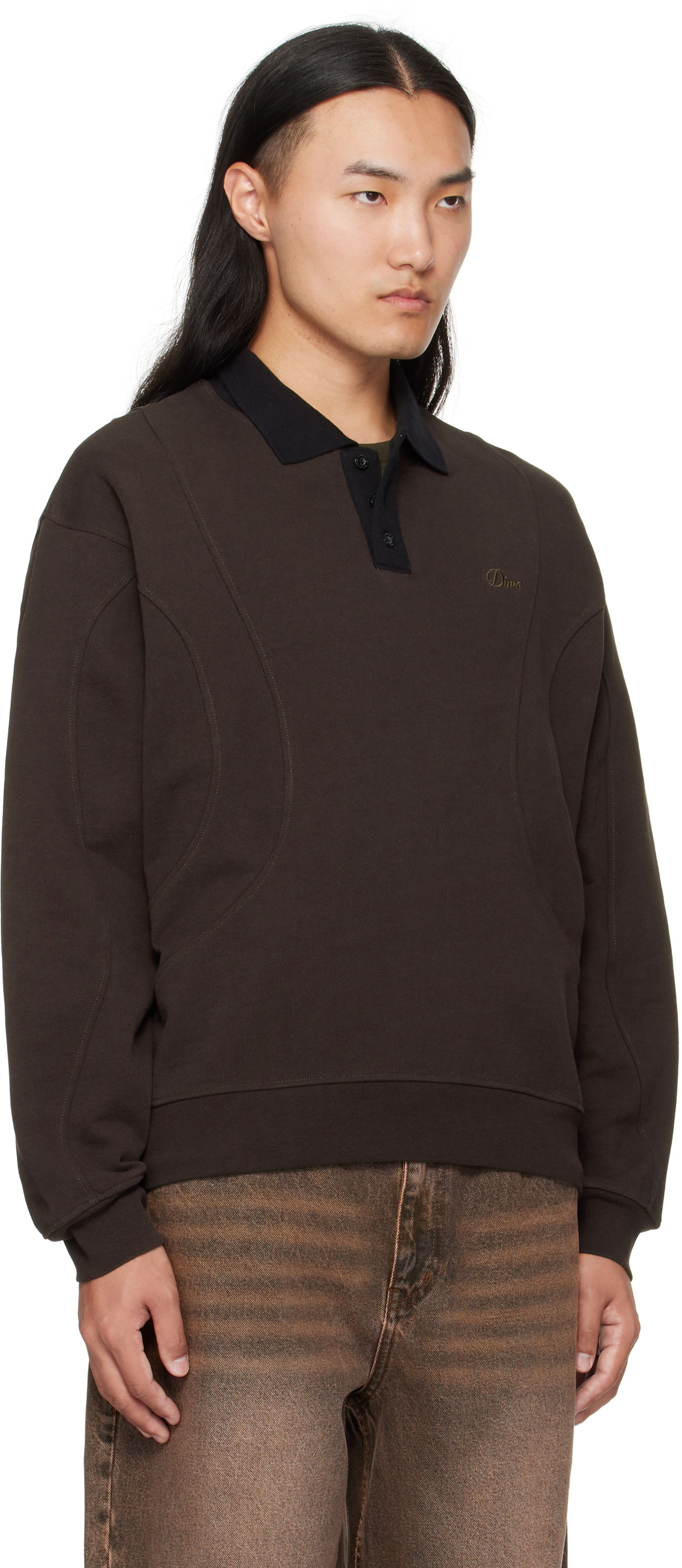 Polo skjorte Dime Dime Ruby French Terry Polo Brun | DIMEFA255BRW, 1