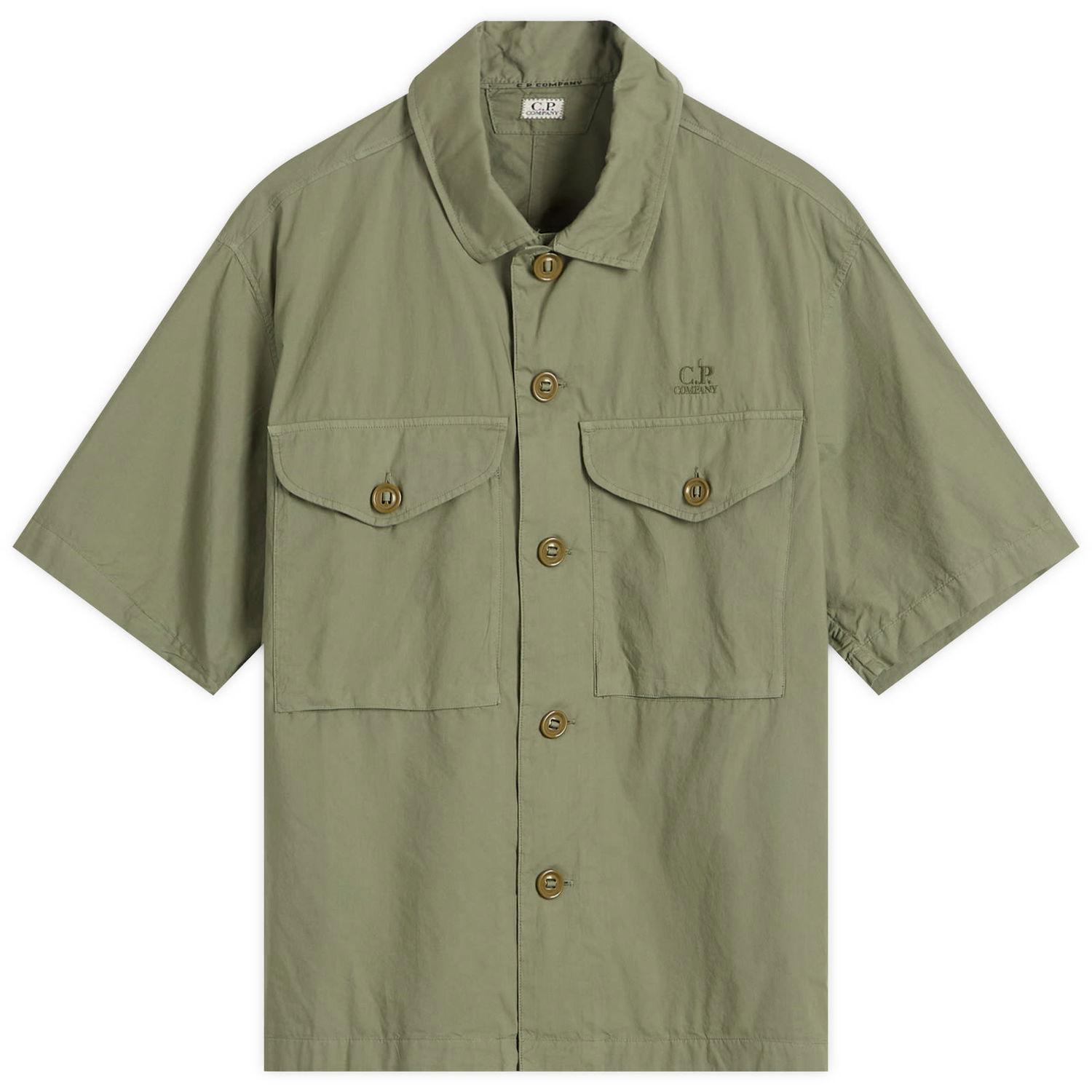 Skjorte C.P. Company C.P. Company Boxy Short Sleeve Shirt Grøn | 18CMSH236A-005328G-GRN, 1