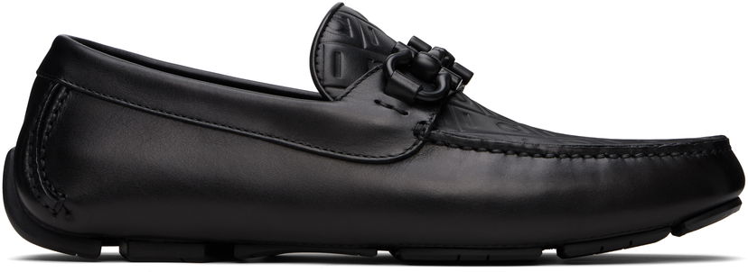 Sneakers og sko FERRAGAMO Salvatore Gancini Ornament Driver Loafers Sort | 779172