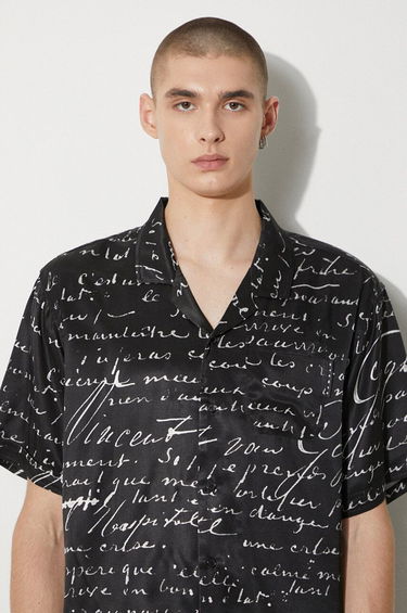 Skjorte Stampd STAMPD Letter Camp Collar Buttondown Shirt Sort | SLA.M3427BD.BLL, 4