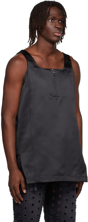 Tanktop We11done We11done Zip-Front Satin Tank Top Sort | WD-BL1-22-129-M-BK, 1