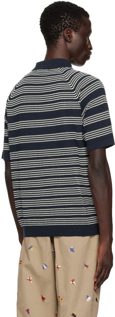 Polo skjorte BEAMS Beams Plus Jacquard Polo Mørkeblå | 3802-0037-156, 2