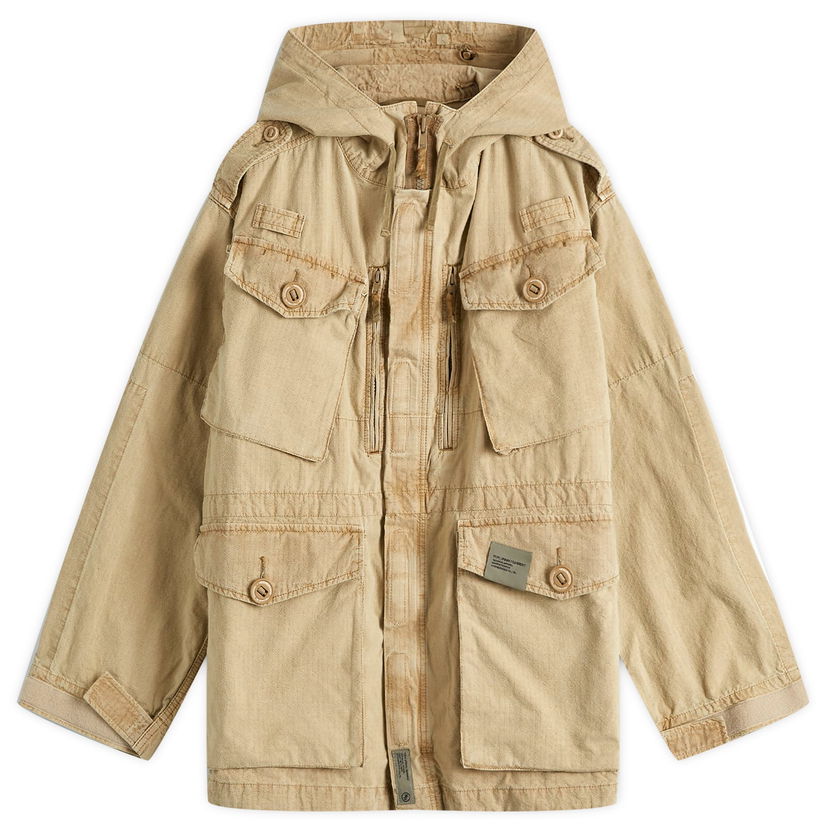 Vindjakke Neighborhood Ripstop Smock Jacket Beige | 242SPNH-JKM03-BEI