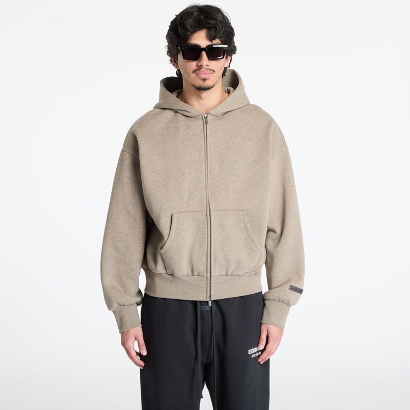 Sweatshirt Fear of God Fear of God Essentials Classic Fit Fleece Zip Up Hoodie Beige | 192AS254781F-985