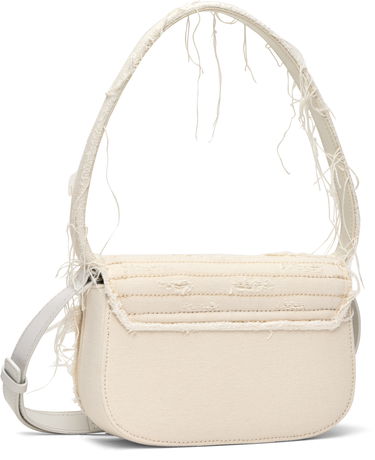 Skuldertaske Diesel Diesel 1DR Canvas Shoulder Bag with Crystal Logo Beige | X08396 P4728, 2