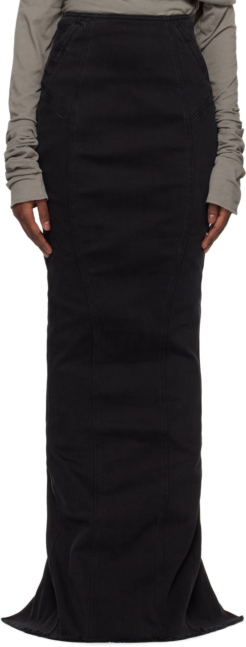 Nederdel Entire Studios Channel Denim Maxi Skirt Sort | ES2572MA