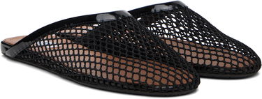 Tøj Alaïa ALAÏA Fishnet Flat Mules Sort | AA3M081TK007, 3