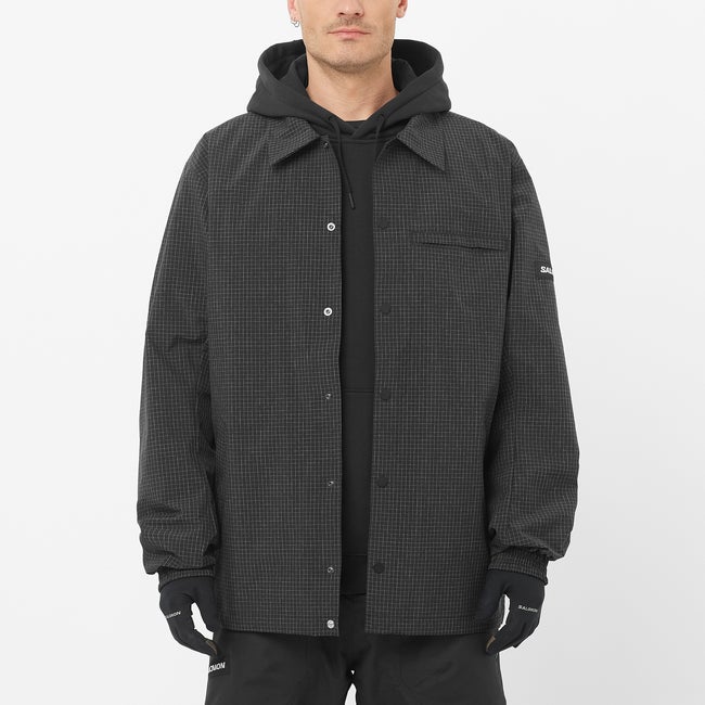 Skjorte Salomon Venom Grid Overshirt Grå | LC2622000, 0