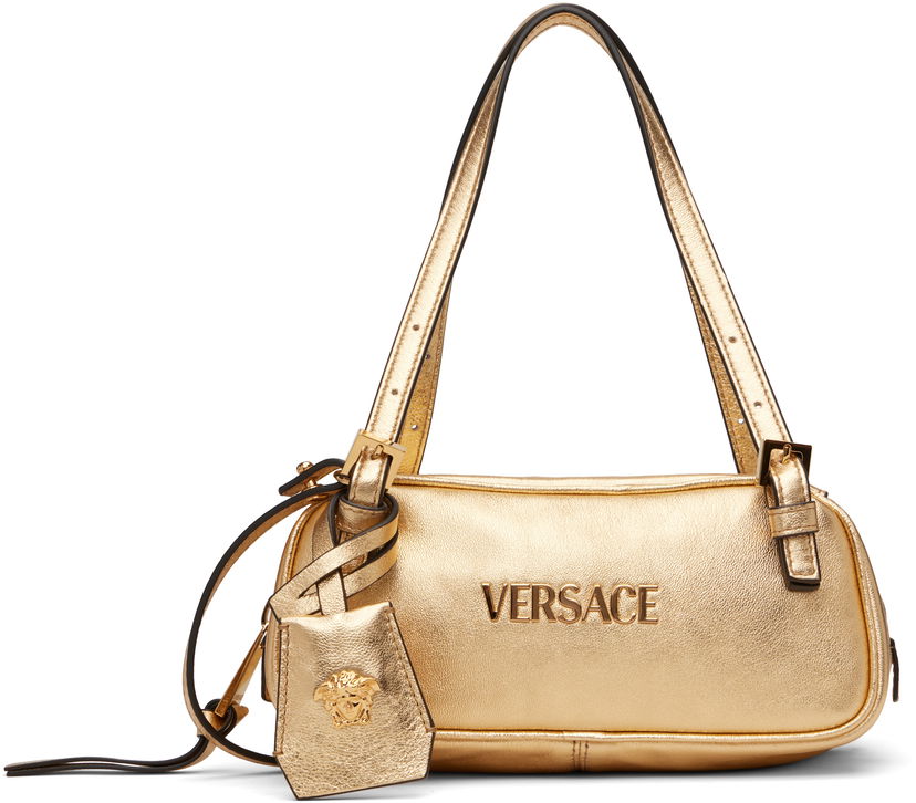 Håndtaske Versace Versace Tag Bowling Metallic Mini Bag Metalisk | 1019178_1A15180