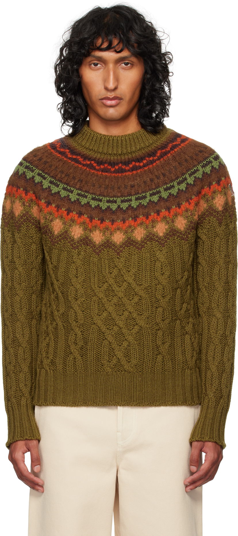 Sweater Moncler Wool Sweater Grøn | J20979C00004M4503