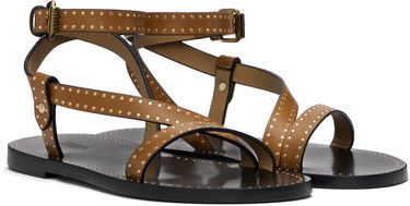 Sneakers og sko ISABEL MARANT Isabel Marant Jopee Studded Leather Sandals Brun | SD0228FA-C1B05S, 3