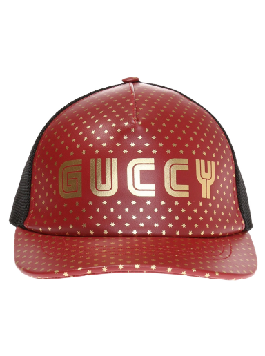 Kasket Gucci Guccy Star Print Baseball Velcro Strap Cap Rød | 426887 4HD68 6460