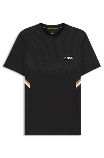 T-shirt BOSS Slim-Fit Active T-Shirt with Moisture Management Sort | 50543329