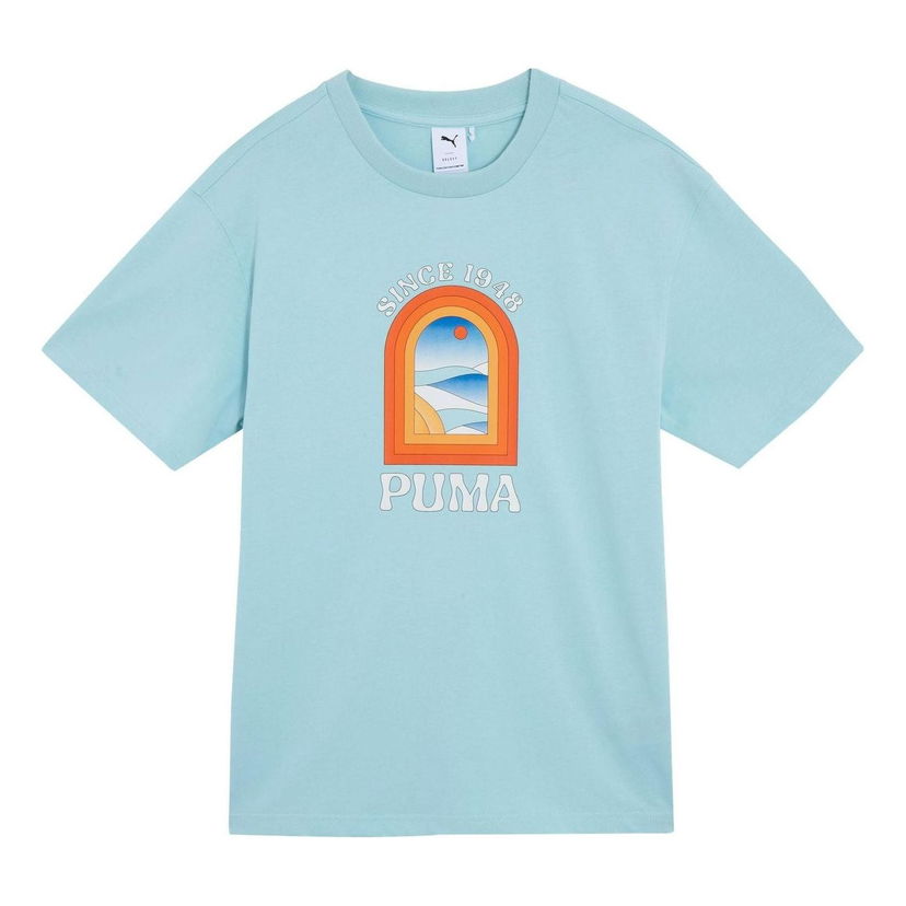 T-shirt Puma Apres Court Graphic T-Shirt Blå | 628235-22