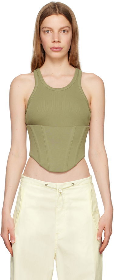 Tanktop Dion Lee Dion Lee Float Ribbed Tank Top Grøn | C3146P23, 0