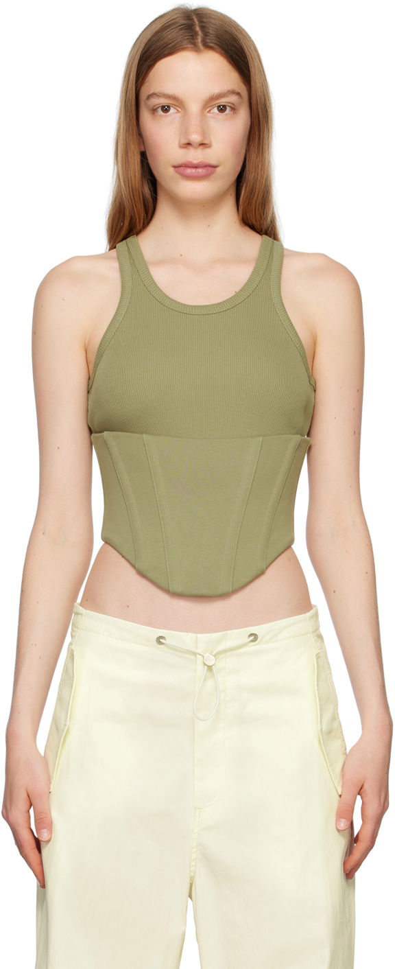 Tanktop Dion Lee Dion Lee Float Ribbed Tank Top Grøn | C3146P23