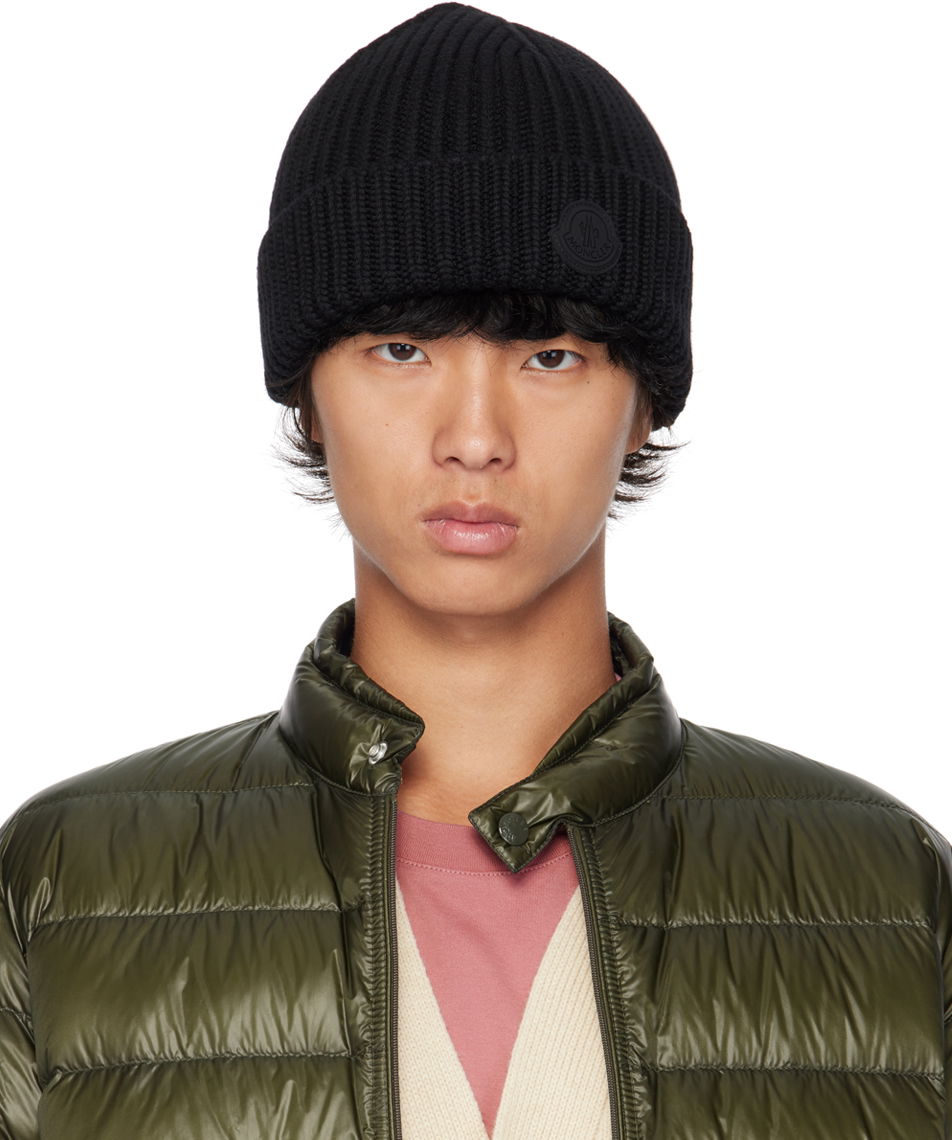 Beanie Moncler Black Wool Beanie Sort | J20913B00030A9538, 0