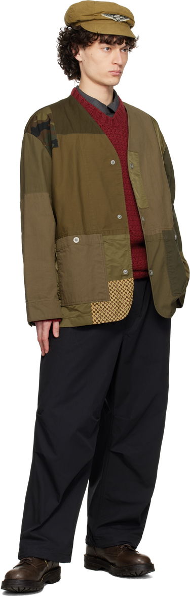 Vindjakke Comme des Garçons Homme Multi Fabric Mix Jacket Grøn | HO-J017-051, 3