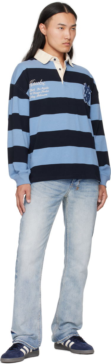 Polo skjorte Ksubi Ksubi Rugged Rugby Jersey Polo Blå | MFA25FT001, 3