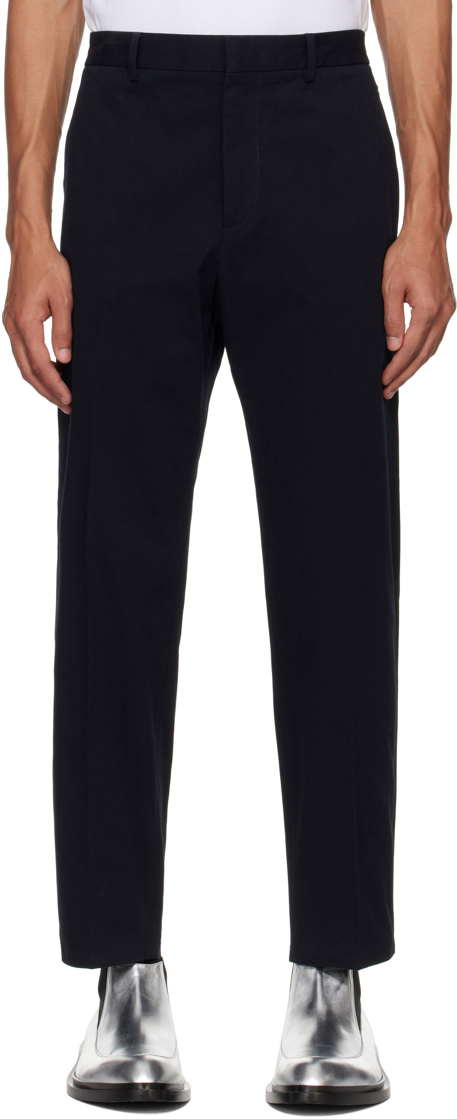 Bukser Jil Sander Jil Sander Tapered Trousers Mørkeblå | J21KA0011_J45286, 0