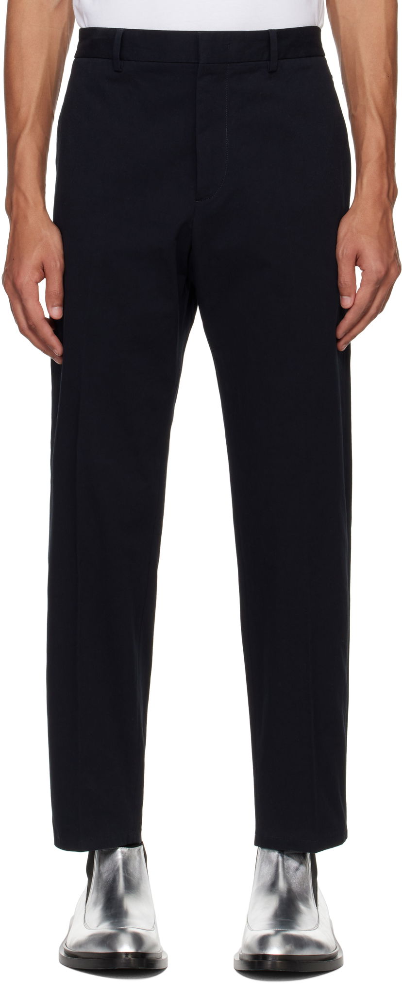 Bukser Jil Sander Jil Sander Tapered Trousers Mørkeblå | J21KA0011_J45286