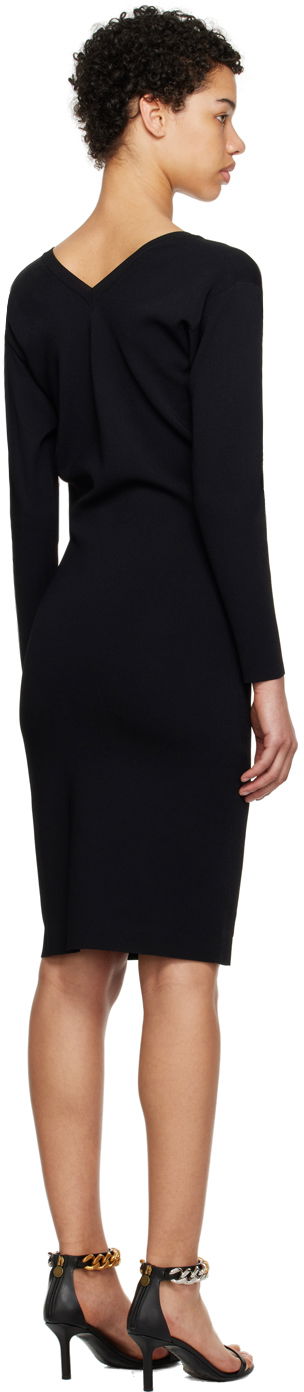 Kjole Stella McCartney Compact V-Neck Dress Sort | 6K0426S2076, 2