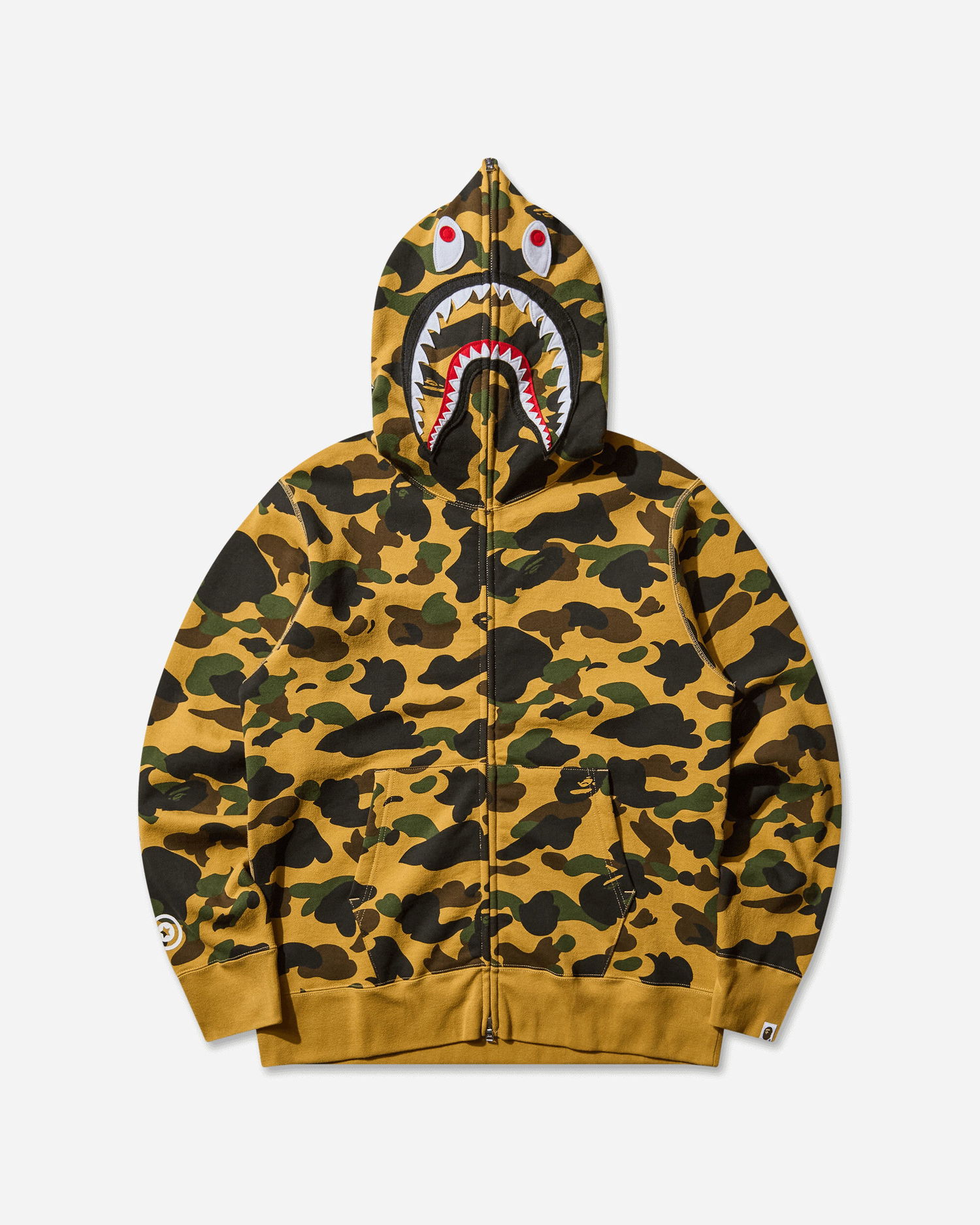 Sweatshirt BAPE 1st Camo Shark Full Zip Hoodie Gul | 1L80115007 YELLOW, 1