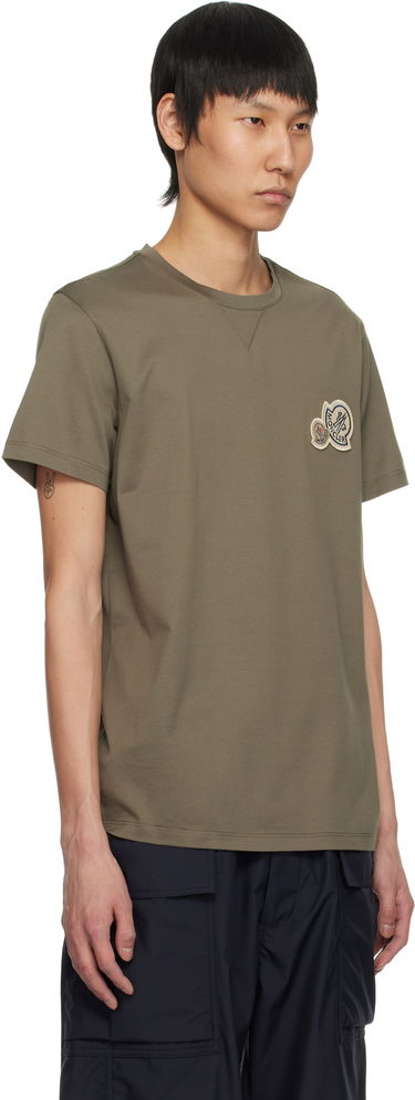 T-shirt Moncler Moncler Double Logo Patch Cotton T-Shirt Grøn | K10918C000768390Y, 1