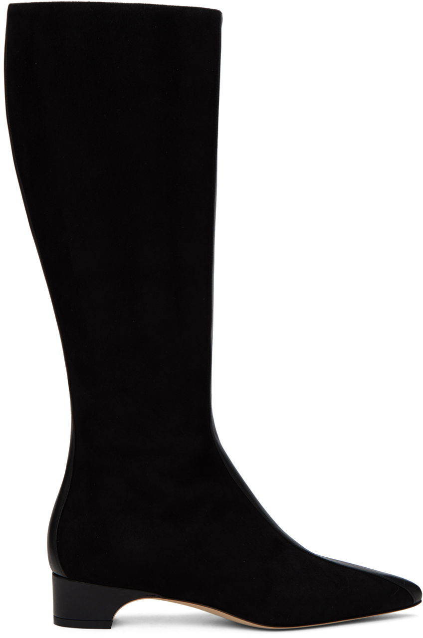Tøj Manolo Blahnik Manolo Blahnik Gandulapla Suede Tall Boots Sort | 323-2638-0001, 0