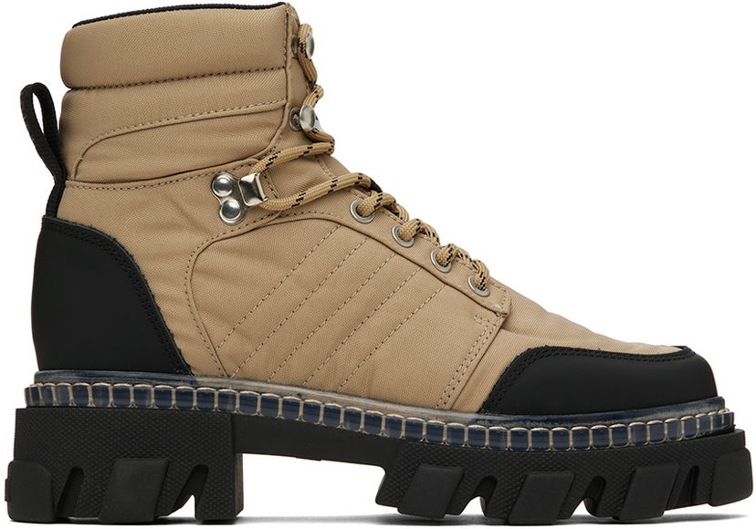 Sneakers og sko GANNI GANNI Cleated Hiking Boots Beige | S1985