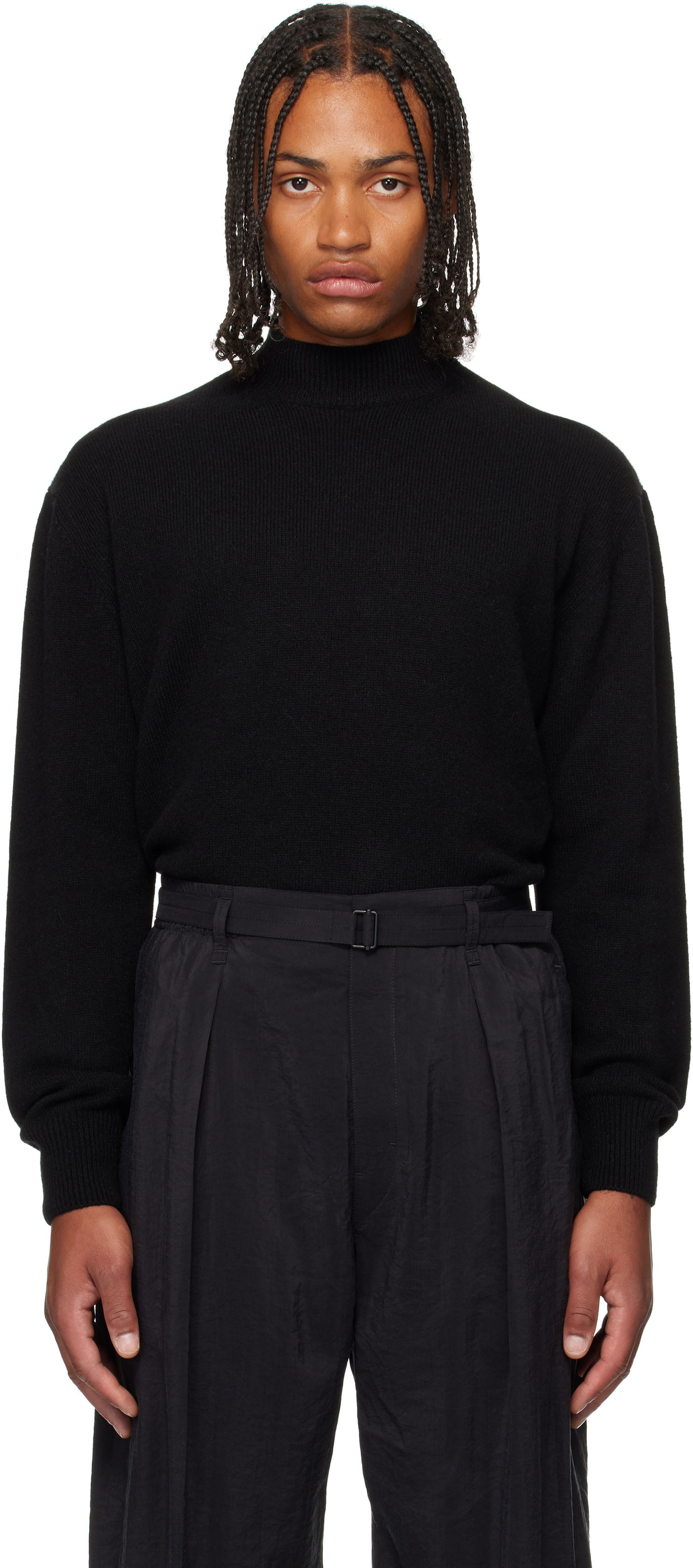 Sweater LEMAIRE Lemaire Mock Neck Sweater Sort | TO1426 LK1029, 0