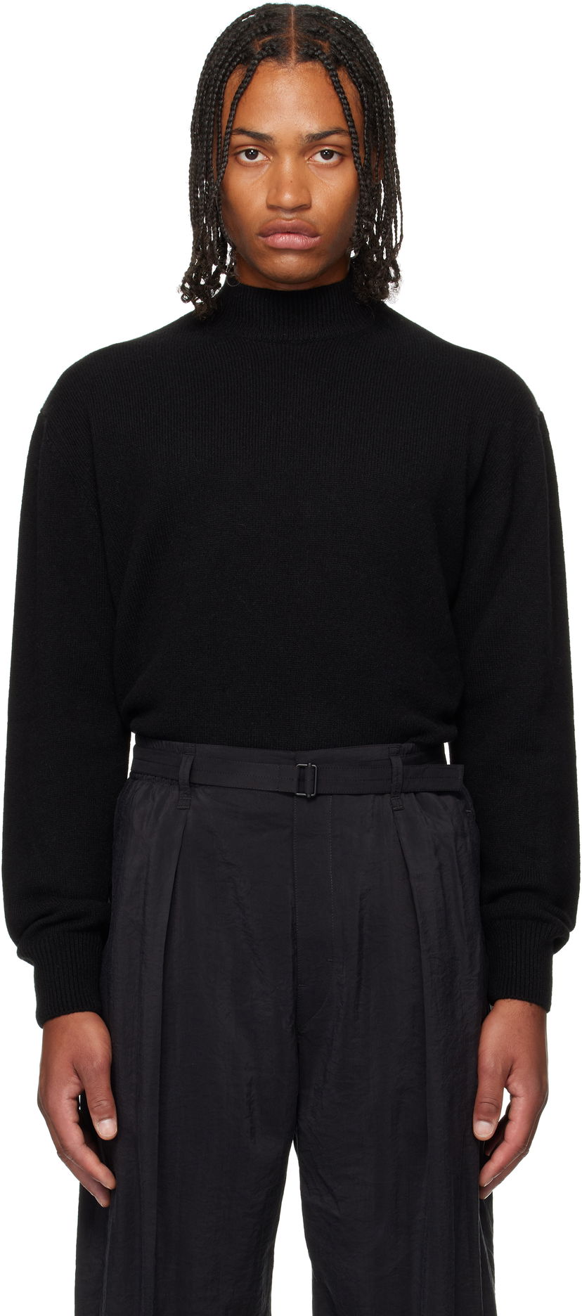 Sweater LEMAIRE Lemaire Mock Neck Sweater Sort | TO1426 LK1029
